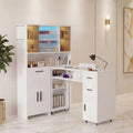 Oakvera Mobile Manicure Table w/ LED Cabinet & Dust Collector