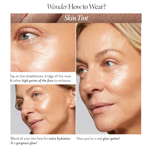 LAURA GELLER NEW YORK The Wonder Balm Cream Illuminator - Hydrating Weightless Subtle Hint of Color + Glow for Mature Skin - Vegan Squalane - Apply to Cheeks & Lips (01 Nice-n-Natural)