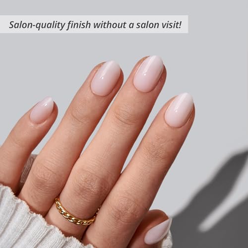 BTArtbox Extra Short Almond Press On Nails Kit, Nude Pink (32 Pcs)