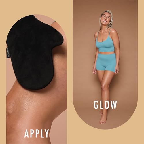 St Moriz Luxury Self Tanning Mitt & Face Mitt Duo Pack - Velvety Soft, Double Sided, Washable Self Tanner Applicator Gloves with Thumb For Even Self Tan Coverage & Streak Free Finish - Pack of 2
