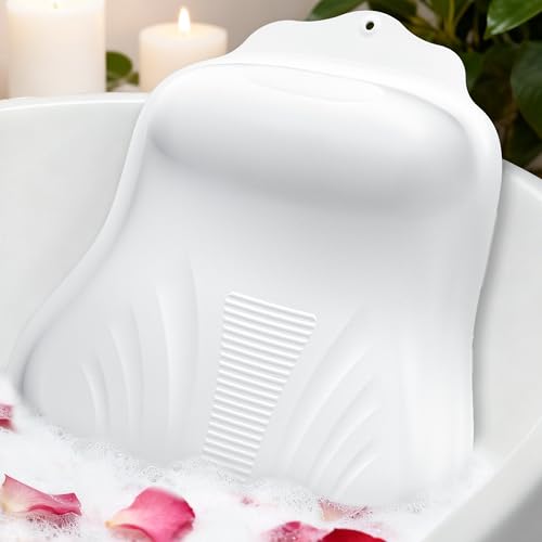 Adjustable Silicone Bath Pillow for Tub, Neck Support