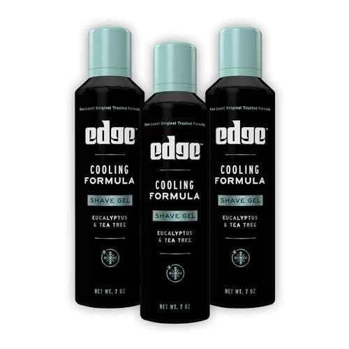 Edge Shave Gel for Men, Cooling Eucalyptus & Tea Tree, 7oz (3 Pack) - Shaving Gel For Men That Moisturizes, Protects and Soothes To Help Reduce Skin Irritation (Packaging May Vary)