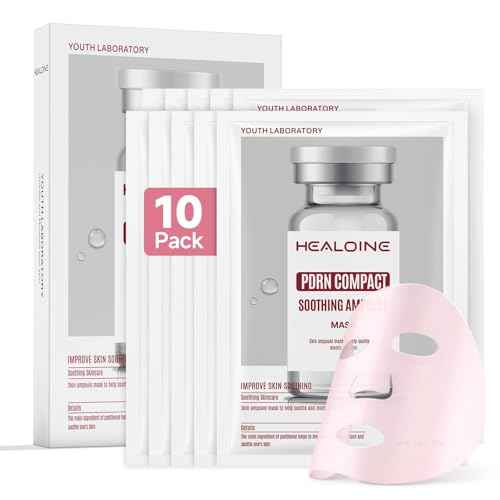 Salmon DNA PDRN Pink Deep Collagen Face Mask,Overnight Sensitive Irritated Skin Face Mask,Hydrating, Firming and Moisturizing Korean Facial Mask 30g*10ea