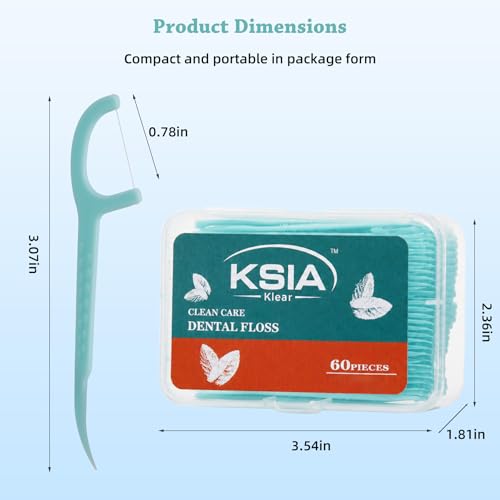 KSIA Dental Floss Picks, 480 Count with 8 Portable Cases