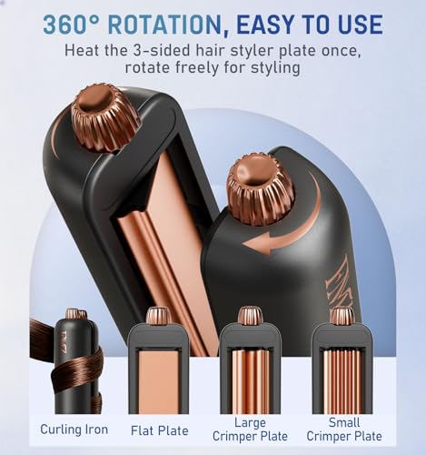 FMZ 4-in-1 Titanium Ceramic Hair Straightener Curler