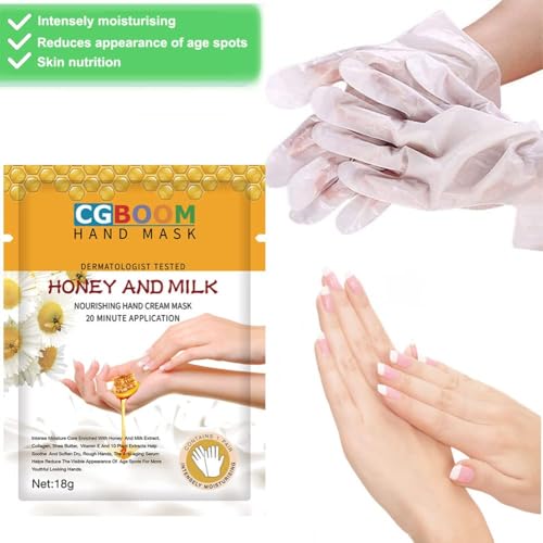 Moisturizing & Exfoliating Hand Mask Gloves (3 Pack) - Honey Milk