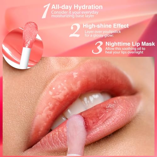BANGFENG Lip Oil 2-Pack, Moisturizing Glossy Plumping Tint