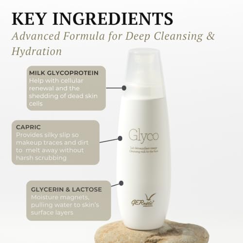 Gernetic Glyco Cleansing Milk - Hydrating Makeup Remover for Face & Neck, All Skin Types, 200ml