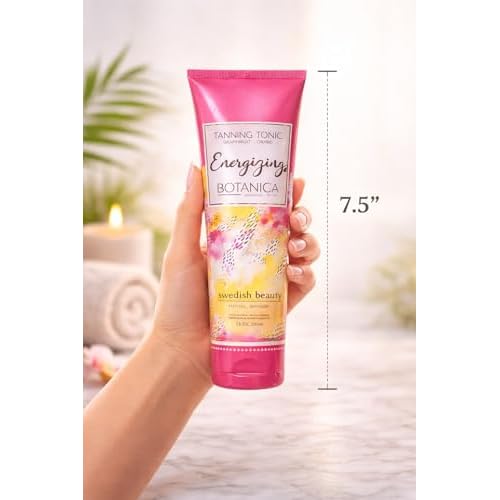Swedish Beauty ENERGIZING Botanica Natural Bronzer (8.5 ounces) Tanning Bed Lotion, Grapefruit and Orchid Blend