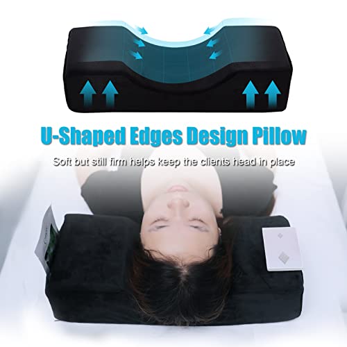 Memory Foam Eyelash Extension Neck Pillow with Pockets