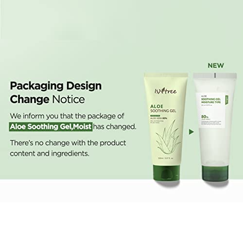 IsNtree Aloe Soothing Gel, Moisture 150ml, 5.07 fl.oz | Aloe vera 80% | Comforts sensitive skin | Refreshes & Hydrates the skin