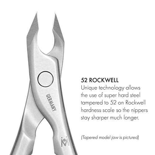 GERMANIKURE 5pc Manicure Set in Leather Case - FINOX Stainless steel tools handmade in Solingen Germany ? Professional Nail and Cuticle Care Travel Implements