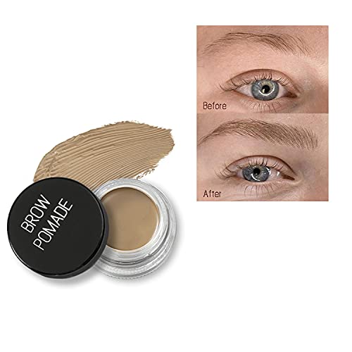 MAEPEOR Matte Eyebrow Pomade 6 Colors Creamy Smooth Full-pigmented Brow Pomade Long Lasting Waterproof Cream Brow Gel with Eyebrow Brush (Matte, 01 Blonde)