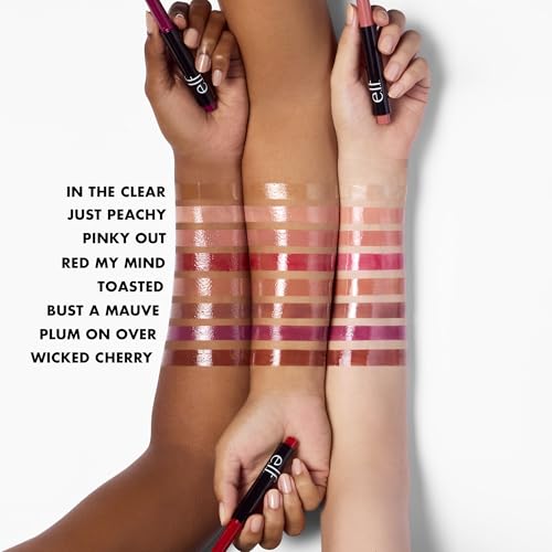 e.l.f. Pout Clout Lip Plumping Pen, Nourishing Lip Balm For Sheer Color & Shine, Plumps & Moisturizes, Vegan & Cruelty-Free, In The Clear