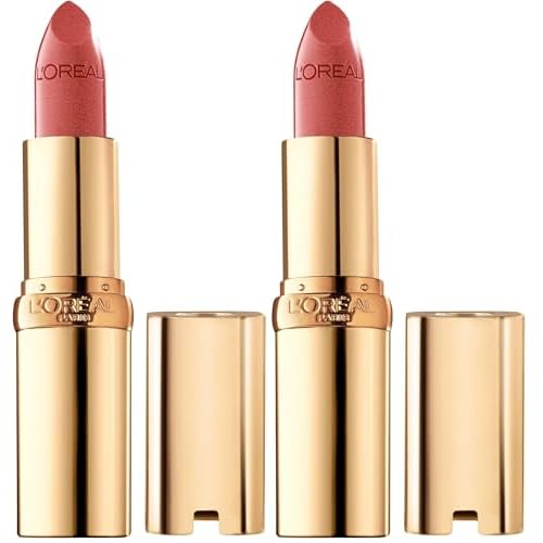 L'Oreal Paris Colour Riche Original Creamy,Hydrating Satin Lipstick with Argan Oil and Vitamin E,Tropical Coral,(Pack of 2)