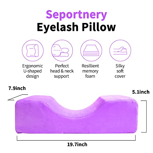 MNpartnery Beauty Salon Eyelash Extension Neck Pillow - Comfortable Velvet Beauty Memory Foam Pillow,to Protect The Neck When Used for Lash Extension Grafting Make Up (Purple)