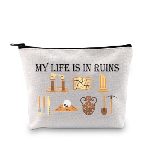 BDPWSS Archaeology Gifts For Women Archaeologist Gift My Life Is In Ruin Funny Archaeology Zipper Pouch (My life bag)