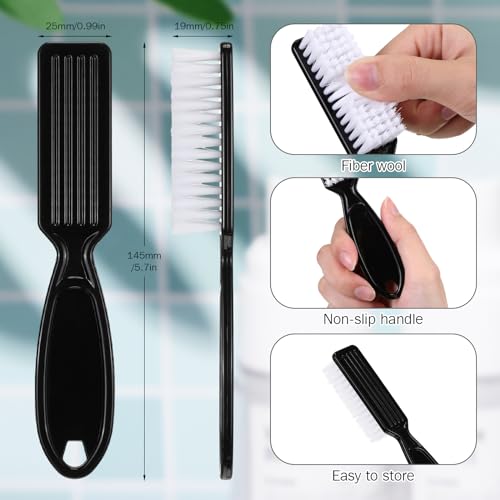 15 Pieces Nail Brush for Cleaning Fingernails Nail Scrub Manicure Brush Handle Grip Cleaning Brushes Pedicure Brush for Toes and Nails Cleaning (Black)