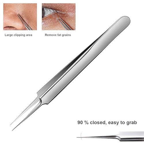 Blackhead Tweezers Set - 3 Pimple Extractor Tools Kit for Acne Blackheads - Variation of THIS listing 1 Pack of 3