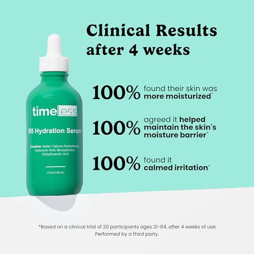 Timeless Skin Care Vitamin B5 Serum - Hydrating Face Serum with Hyaluronic Acid - Oil-Free - for Oily Skin - Fragrance-Free - 4 oz
