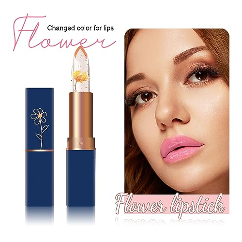 6Pcs Color-Changing Jelly Flower Lipstick with Aloe Vera