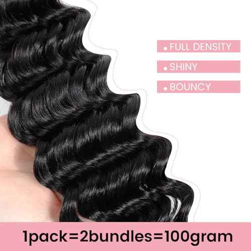 Urbeauty Human Braiding Hair Deep Wave Bulk Human Hair for Braiding, Curly Human Hair for Boho Knotless Braids, Boho Box Braids/Locs/Twist Goddess Gypsy 100% Unprocessed Virgin Human Hair 18 Inch