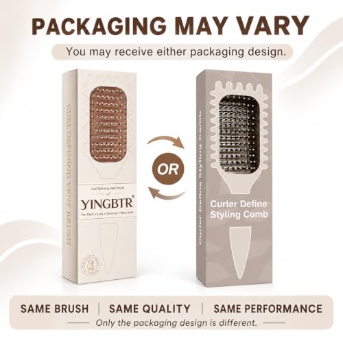 Yingbtr Curl Defining Detangling Hair Brush for Curly & Wavy Hair