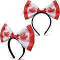 Canada Flag Bow Headband 2-Pack - Patriotic Hair Accessories for Women & Teens