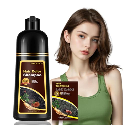 3-in-1 Brown Hair Dye Shampoo for Instant Color & Conditioning