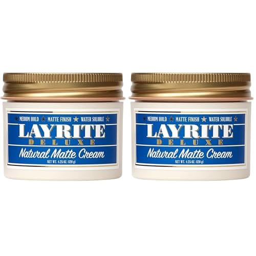 Layrite Natural Matte Cream,Basic,White,Mild Cream Soda,4.25 Ounce,(Pack of 2)