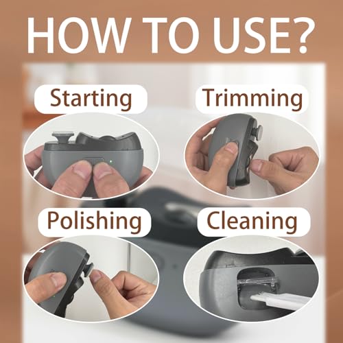 Hqyib Electric Nail Clipper Gray for Safe, Precise Family Nail Care