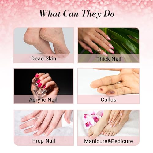 120 Pcs Fine Grit Sanding Bands for Nail Drills – Pink