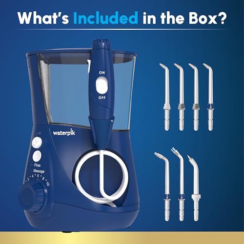 Waterpik Aquarius Countertop Water Flosser Blue - 10 Pressure Settings & 7 Tips