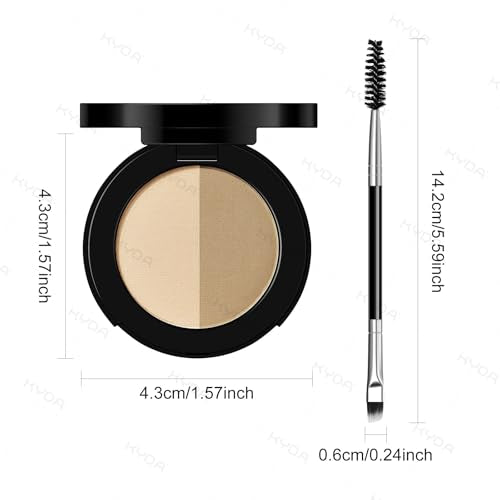 KYDA 2-Color Eyebrow Powder Duo with Brush, Waterproof