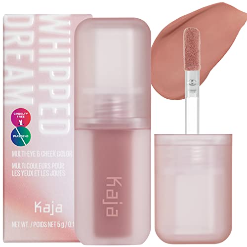 Kaja Multi-purpose Liquid Eyeshadow & Blush - Whipped Dream | with Cotton Seed Oil, 4 Shades, Buildable, Blendable, Airy Semi-matte Finish, 01 Coral Souffle, 0.17 Oz