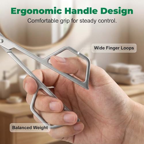 Stainless Steel Eyebrow Scissors with Comb - Precision Trimming Tool