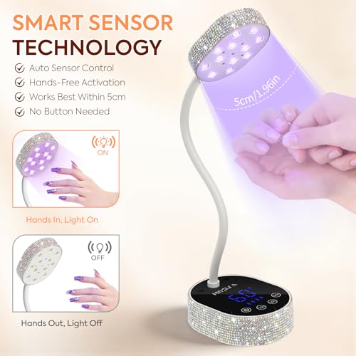 36W UV LED Nail Lamp – Cordless Gel X Curing Light with Gooseneck
