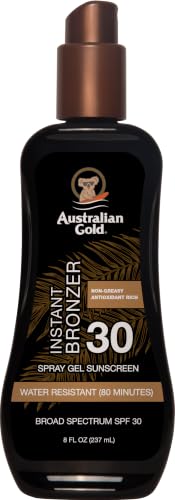 Australian Gold SPF 30 Spray Gel Sunscreen with Bronzer