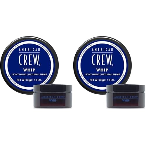 AMERICAN CREW Men's Whip Styling Cream,Like Hair Gel with Light Hold & Natural Shine,3 oz,(Pack of 2)