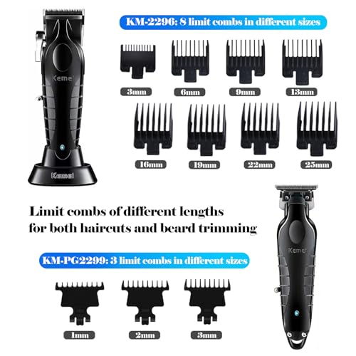 KEMEI Professional Cordless Hair Clipper & Beard Trimmer Set