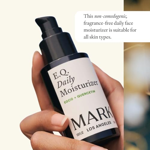 EQ Daily Moisturizer - EGCG + Quercetin - Hydrating Face Cream - For Dry Skin, Redness & Blemishes - With Jojoba & Squalene Oil - Lightweight Plant-Based Formula - 0.5 fl oz