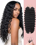 18 Inch Deep Wave Human Crochet Hair Extensions for Black Women