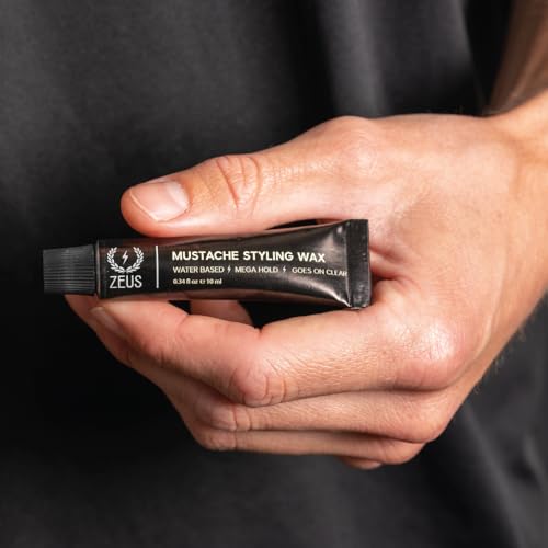 ZEUS Mustache Styling Wax for Men, Water-Based Formula with Mega Hold for a Refined, Long-Lasting Look (Made in Germany) 1.02 Fl. Oz.