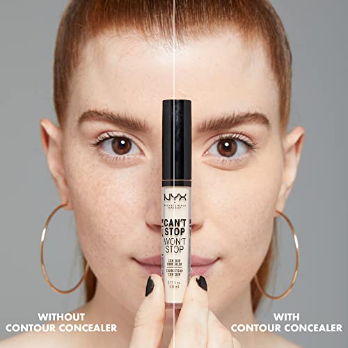 NYX PROFESSIONAL MAKEUP Can't Stop Won't Stop Contour Concealer, 24h Full Coverage Matte Finish - Fair