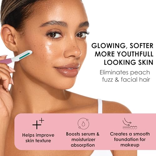 JAPONESQUE Dermaplaner with Soothing Aloe Comfort Strip - Skin Tool with Ultra Precision Blade for Facial Hair Removal and Exfoliation, 3pk.