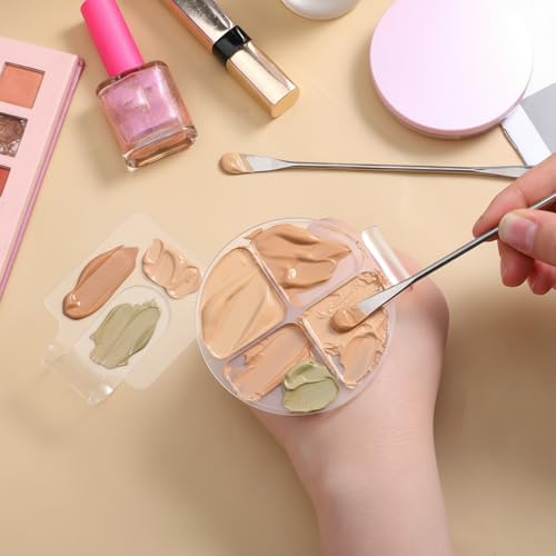 2-Piece Clear Acrylic Makeup Palette Set with Mixing Sticks