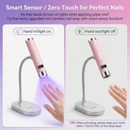 Linssy Mini UV Nail Lamp with Auto Sensor & Gooseneck