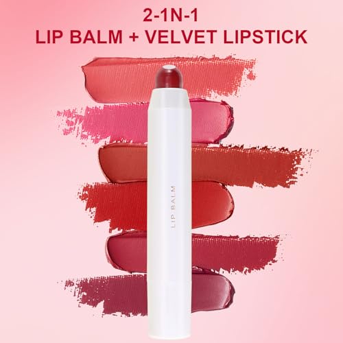 Erinde Tinted Lip Balm + Buildable Lip Color, Natural Gloss Finish, Hydrating Lightweight, Moisturize & Tint Lipstick with Vitamin E, Vegan Lip Balm Lip Care Makeup Gift, 01#