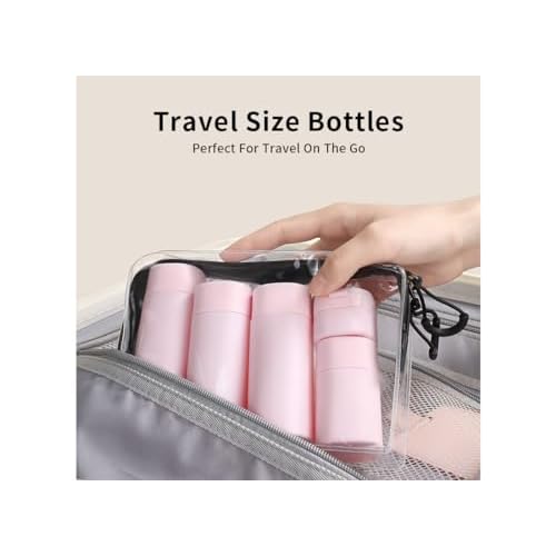 5 Pack Brief and Fashion Travel Bottles TSA Approved, BPA Free Travel Size Travel Containers Refillable Squeeze Bottles for Cosmetic Shampoo Cream Conditioner Lotion Soap¡¦ (Nordic white)