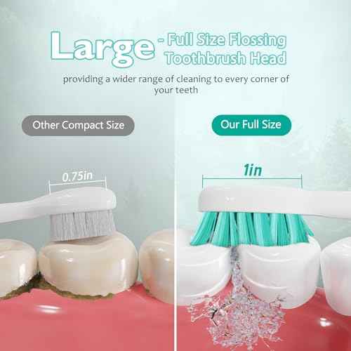 Replacement Heads for Waterpik Sonic Fusion 2.0, Extra-Large Size Flossing Toothbrush Head fit for Water pik SF-01 SF-02 SF-03 SF-04 (White, 5 Count)